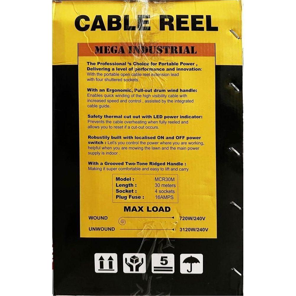 Megatools MCR30M Extension Cord Cable Reel Set 30 meters - KHM Megatools Corp. Megatools MCR30M Extension Cord Cable Reel Set 30 meters - KHM Megatools Corp.